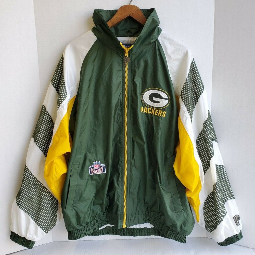 Vintage 90's Green Bay Packers NFL Experience Pro Player XXL Windbreaker Jacket